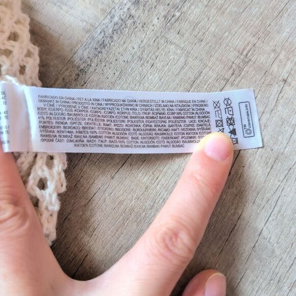 Rita Ora Primark Knit Crochet Sleeveless Tank Top Vest Cream Beige Size Small S - Picture 5 of 6